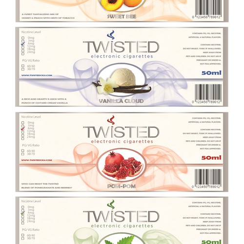 E-Juice / E-Liquid Bottle Label Design. Help the General Public ChooseUs!