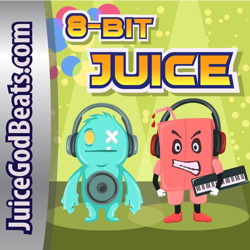 Videogame inspired album cover (8 Bit Juice) for juicegodbeats