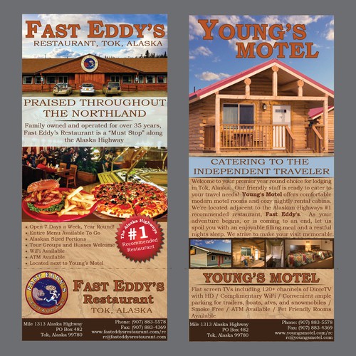 Rack Card for Restaurant and Motel