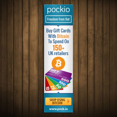 Banner ads for a bitcoin gift card retailer