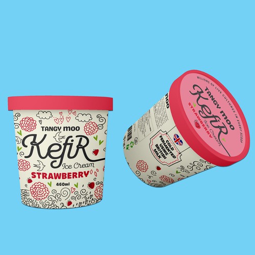 KEFIR STRAWBERRY Ice cream 