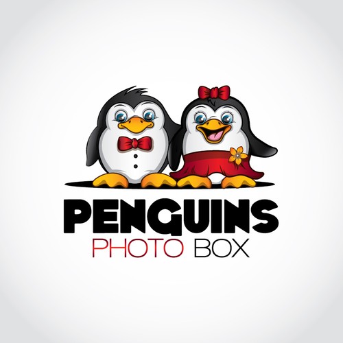 Simple, but classy, Cute Penguins wearing tuxcedo's that are serving you with priceless memory photo
