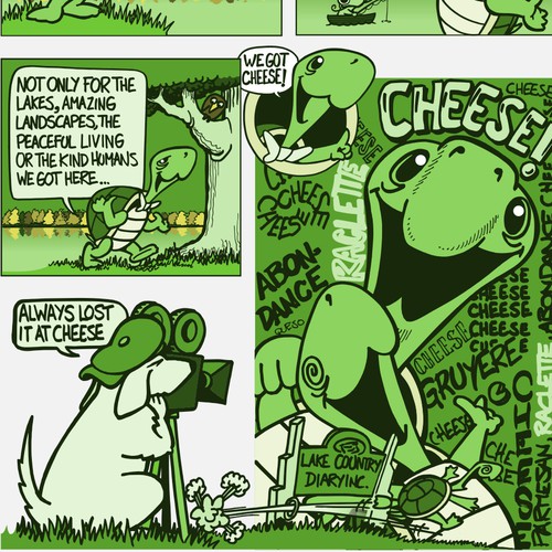 Cheese factory comic for package