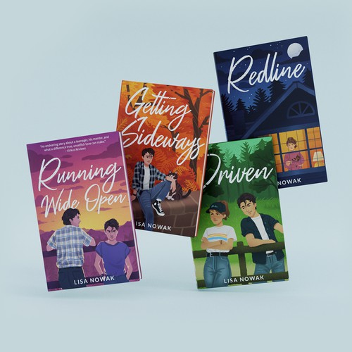 Cover illustrations for a YA book series