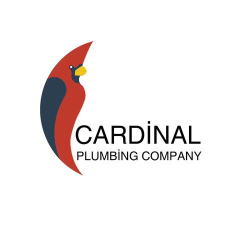 Create unique cardinal bird image for plumbing company