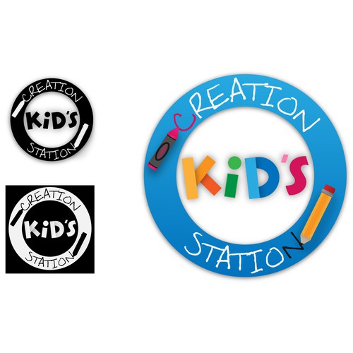 Logo for company that takes children's drawings and creates 3D printed art sculptures.