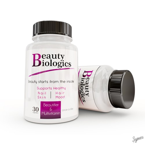 Elegant woman's health product label for Beauty Biologics