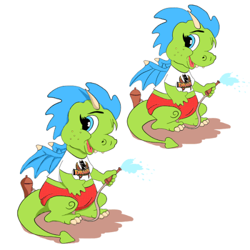 happy cartoon dragon character
