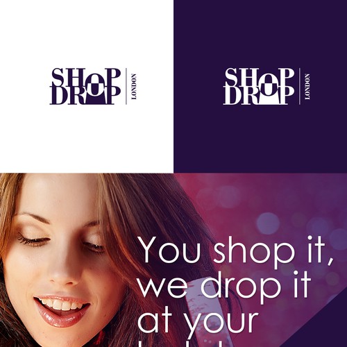 logo and business card for SHOP DROP LONDON