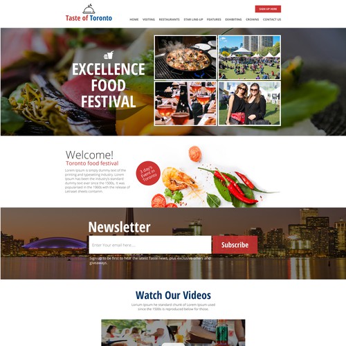 Web Design for an Food Event