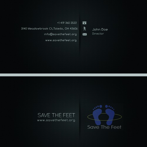 99nonprofits: Create a modern business card for Save the Feet
