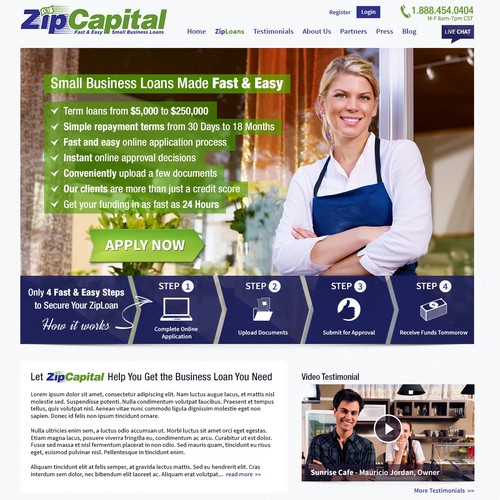 Landing Page Design for ZipCapital