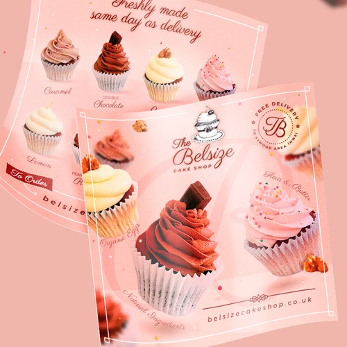 Fun and feminine Cupcake 2 sided flyer