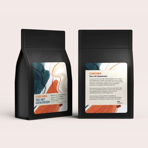 Cascara tea pack label