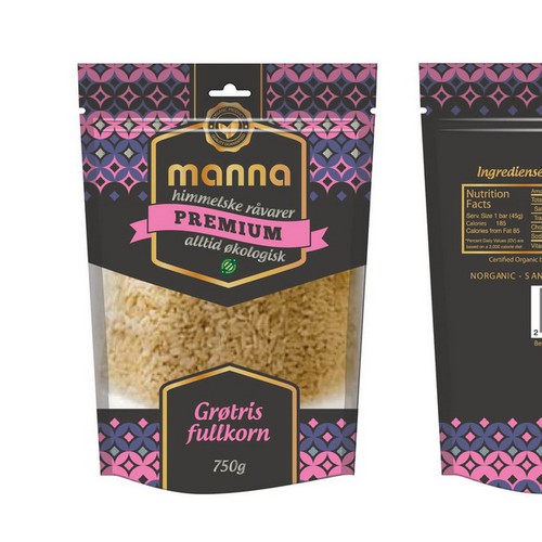 manna - design a label for a wide range of organic products