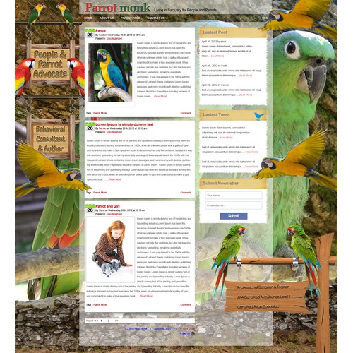 Help Covenant Parrot Place LLC with a new website design