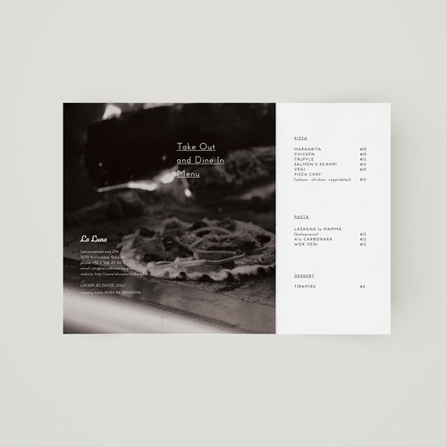 Menu Flyer Design for La Luna