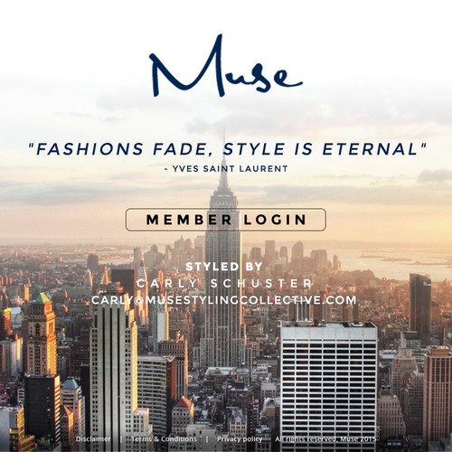 Create a visually stimulating, clean, landing page for a luxury personal styling service