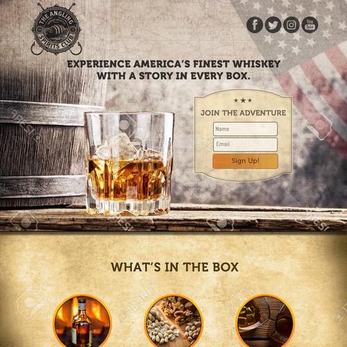 Whiskey Monthly Subscription Box Landing Page
