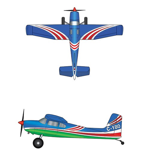 Paint scheme on a Cessna 180 plane