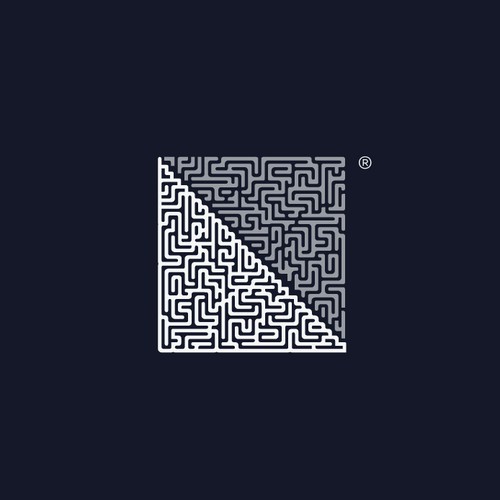Labyrinth maze tech logo concept