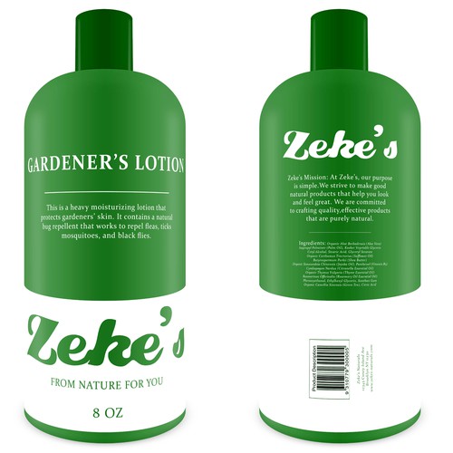 New product label wanted for Zeke's Naturals