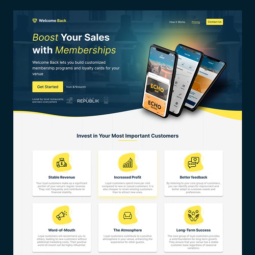 Landing page design