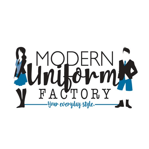  logo illustration for: modern uniform factory