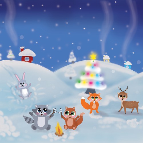 Illustrate a Whimsical Woodland Creature Christmas!