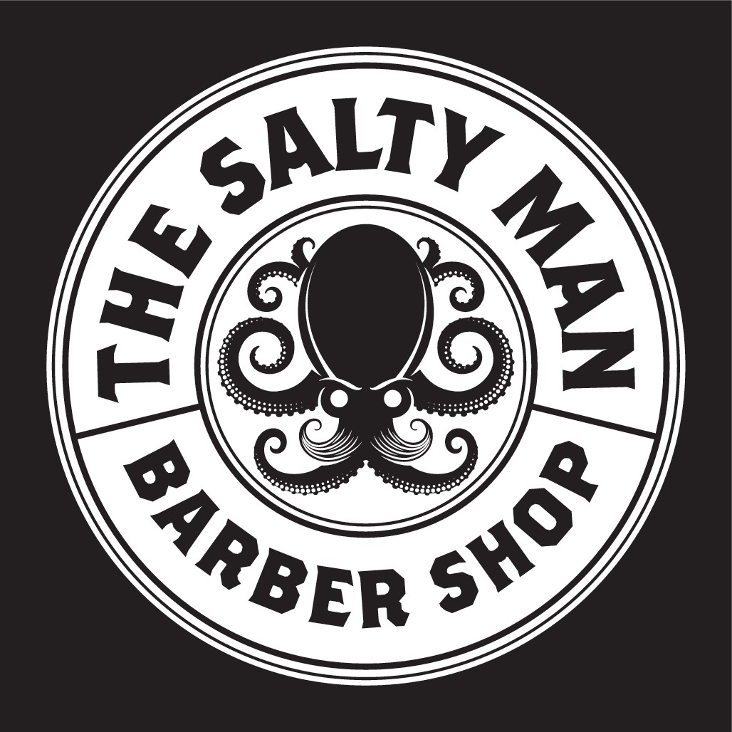 The salty man barber shop needs a brand new logo