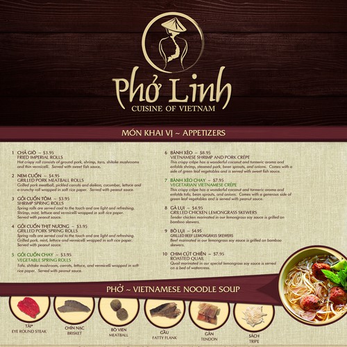 Authentic Vietnamese Restaurant Menu and Business Collaterals
