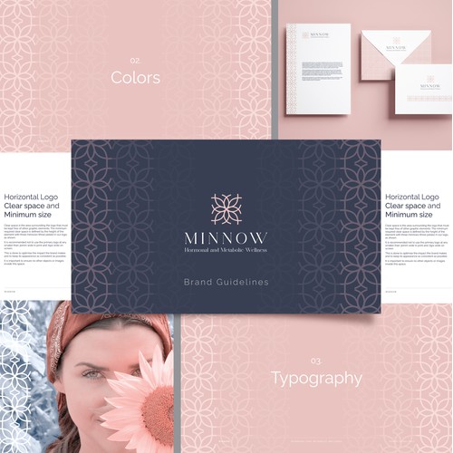 Premium brand identity design for Minnow, a feminine healthcare brand.