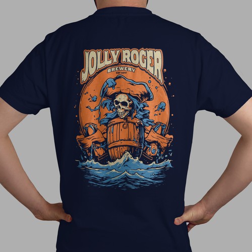 Pirates t-shirt prints merry roger skull emblems Vector Image