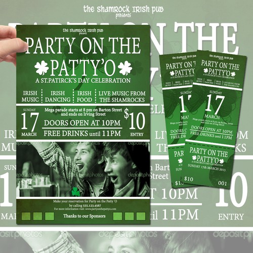 Create the next design for TicketPrinting.com St Patrick's Day POSTER & EVENT TICKET