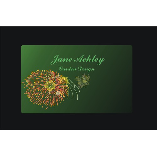 Create a stylish logo and business card for an upcoming garden designer