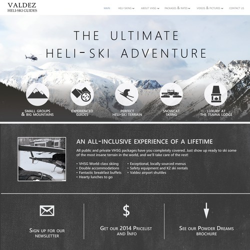 Create a mind blowing Alaska Heliskiing Web design