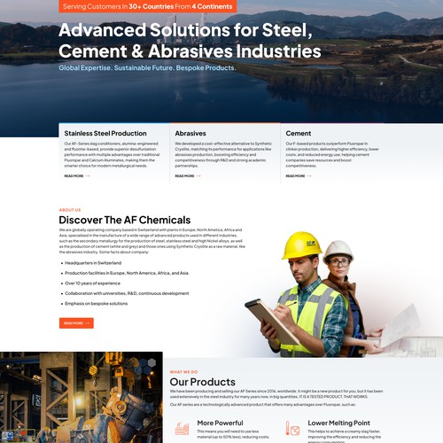 AF Chemicals AG Landing mockup