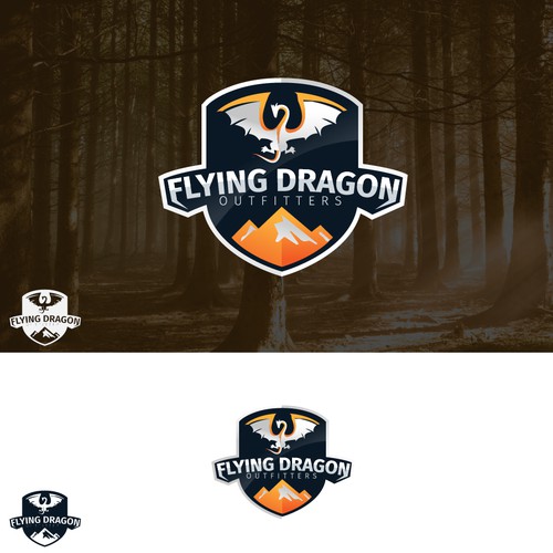 Emblem logo for flying dragon