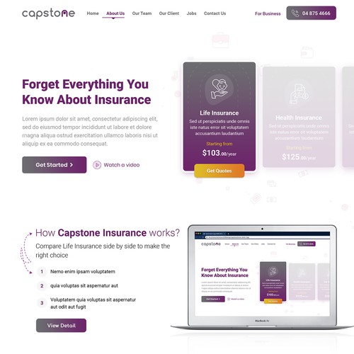 Capstone Insurance - Clean and professional design
