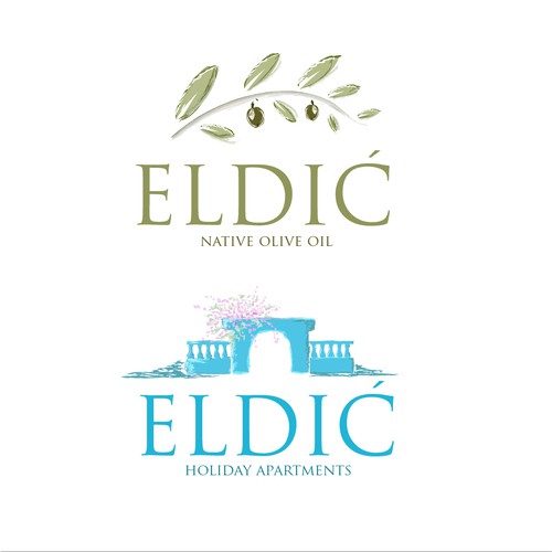 Create a logo for a family renting holiday apartments in croatia and selling native olive oil