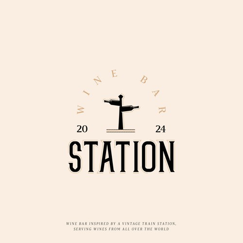 Logo design for a wine bar located in an old train station