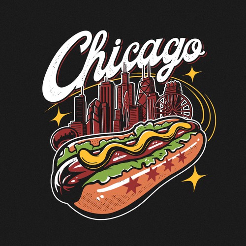 vintage chicago design tshirt 
