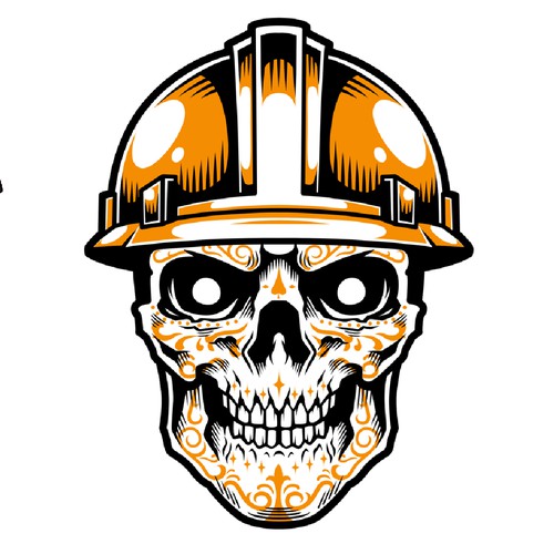 Construction Theme Sugar Skull