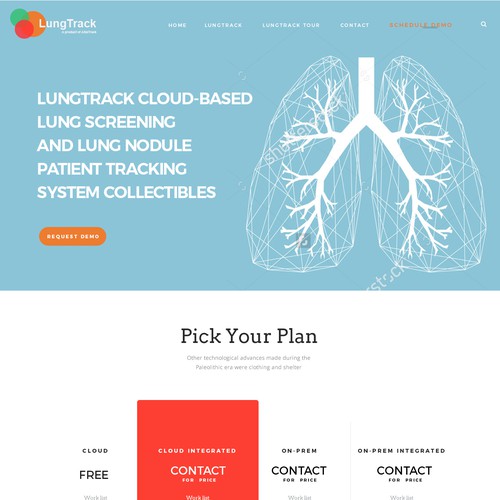 Simple landing page for lung track system