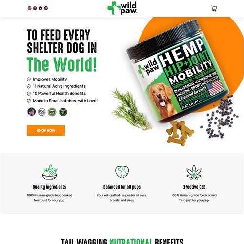 Wild Paw Food product website