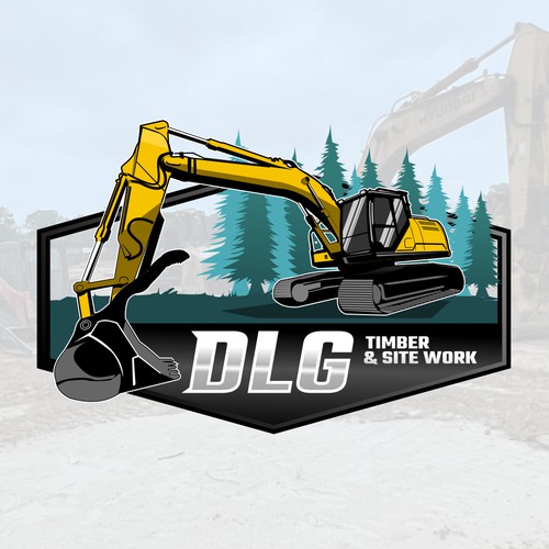 Emblem logo concept for DLG Timber & Site Owrk