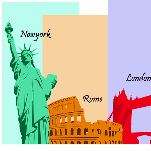 Create city themed graphics: London, Paris, Rome, and NYC for Tablet and Mobile cases