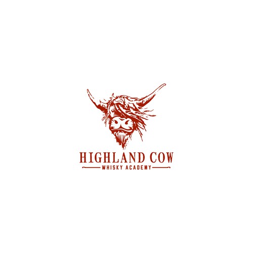 Artistic bold illustration of highland cow