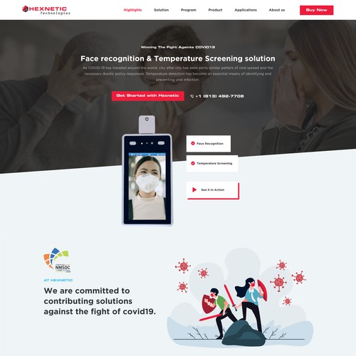 Body Temperature Detection Landing page