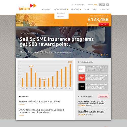 Insurance Programs reward website